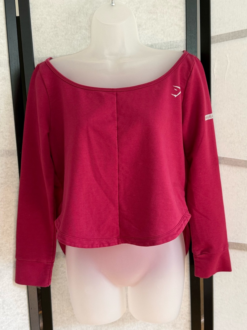 Gymshark Nikki Blackketter Studio Jumper Crop Top Pink Mesh Back Women's Medium